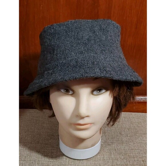 Old Navy M/L Unisex Wool Blend Gray Knit Cloche Bucket Hat - Picture 1 of 9